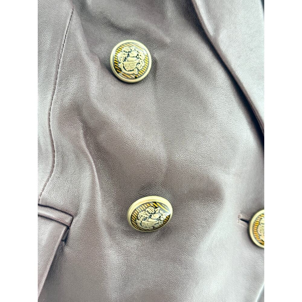 NWT Veronica Beard Gail Dickey Double-Breasted Leather Jacket Oxblood Women's 10 - Picture 8 of 9